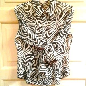 Zebra Print Silk Blouse, 4